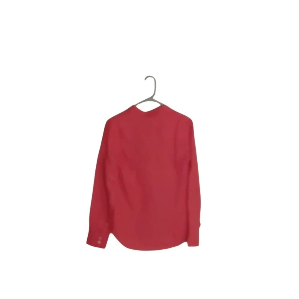 J. Crew Baird McNutt Women's 6 Coral Button-up Irish Linen Long Sleeve Blouse